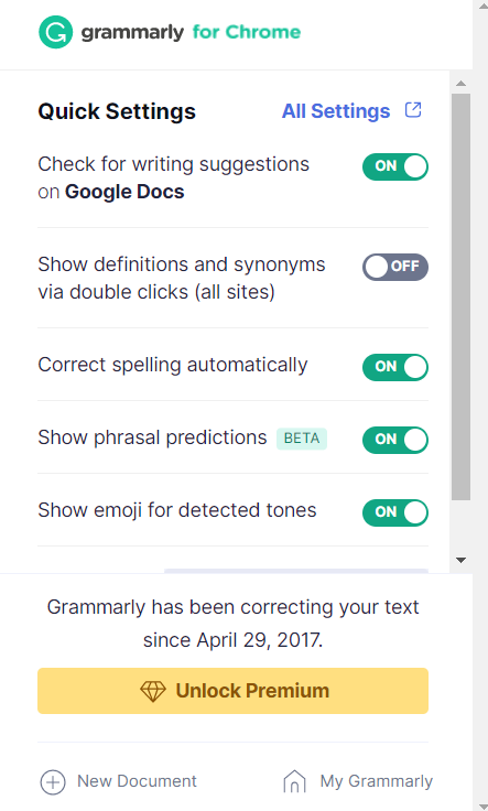 Grammarly - softver za proveru pravopisa i gramatike, i predlozi za ispravku koje nudi