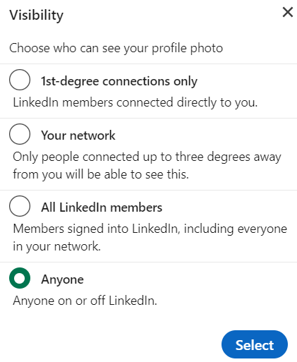 Vidljivost profilne fotografije na "LinkedIn"-u