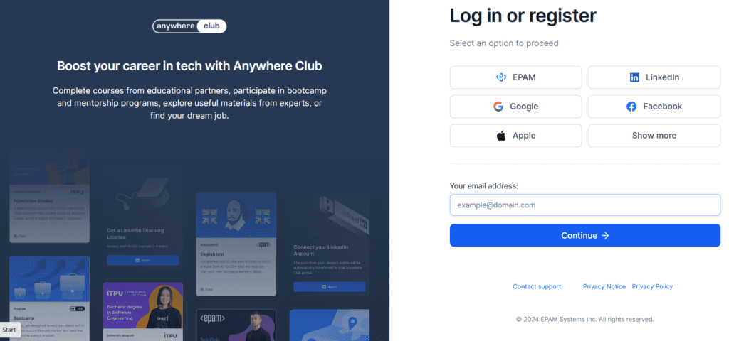 Odaberite nalog za "Anywhere Club"