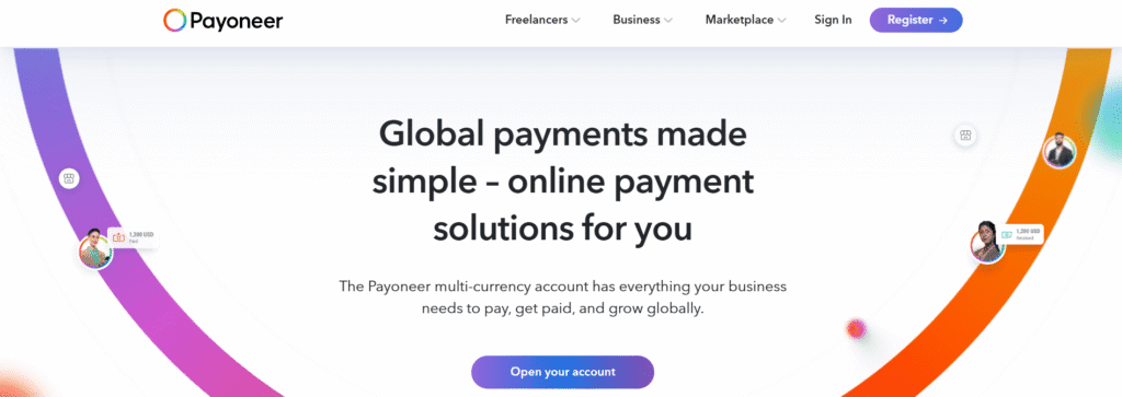 "Payoneer" sajt
