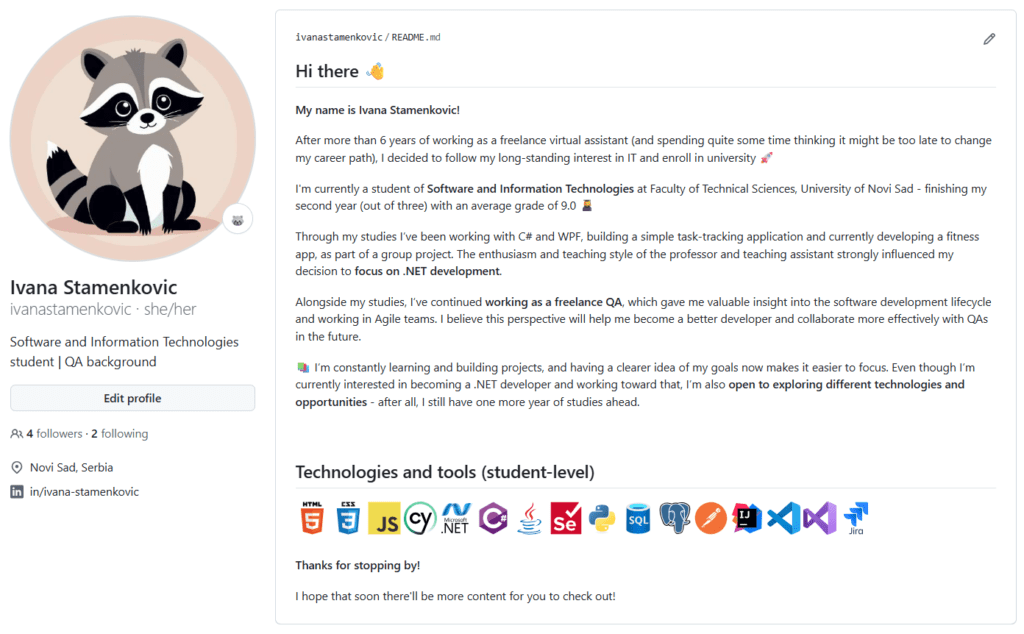 GitHub profil README