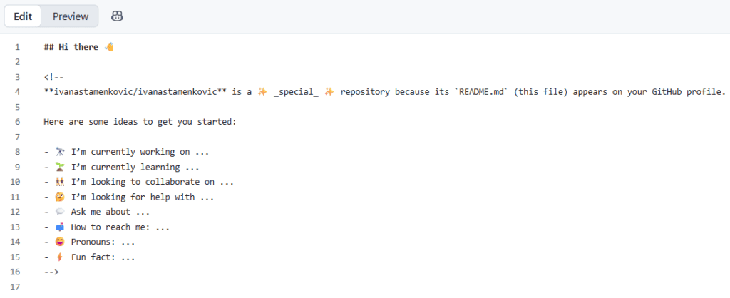 Specijalan README.md fajl