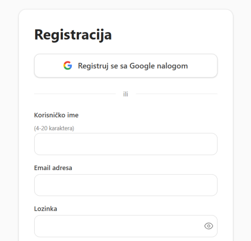 BigusBukus registraciona forma