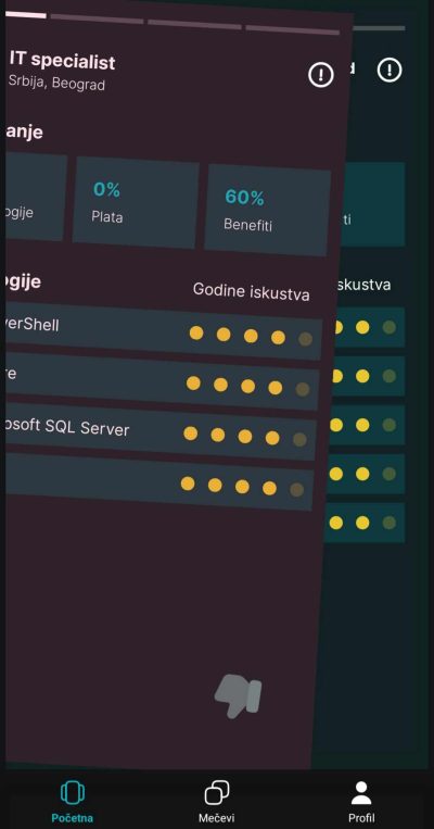Svajpuj levo i odbij oglas za posao