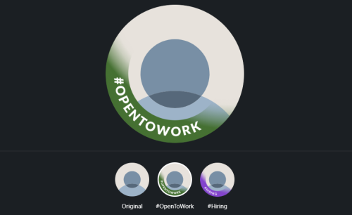 Dodavanje rama na profilnu fotografiju - #opentowork ili #hiring